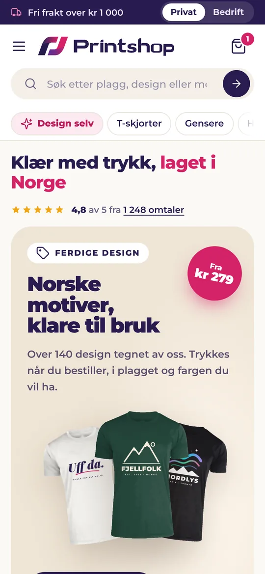 Forslag B på mobil